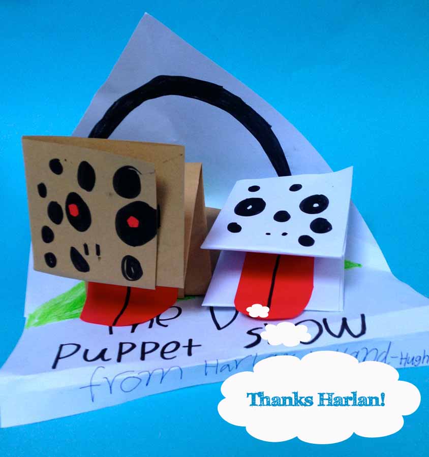 Harlan's dog puppet show