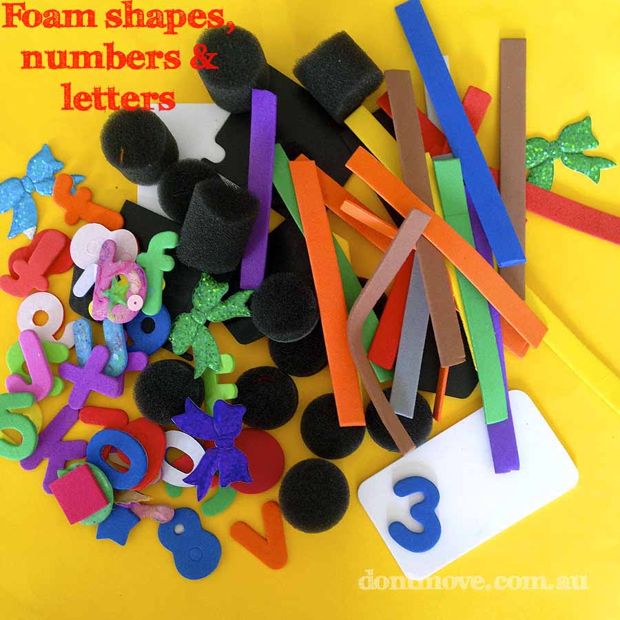 Foam shapes, numbers & letters